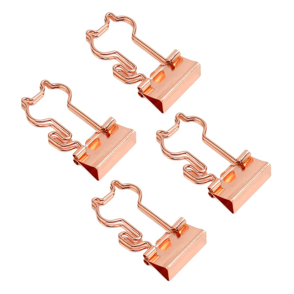 100 Pcs  Clips Metal Hollow Cat Shape  Gold Small  Clips for Office Documents Certif