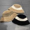 New Knitted Bucket Hat Women's Autumn and Winter Outdoor Wide-brimmed Breathable Bucket Hat Color Matching Fashionable Simple Basin Hat