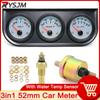 3-in-1 52mm Auto-Messgerät 100-250℉ Wassertemperatur-Messgerät 12V Anzeige 8-16 V Spannung 0-100 Psi Öldruck-Messgerät Temperatursensor 10mm
