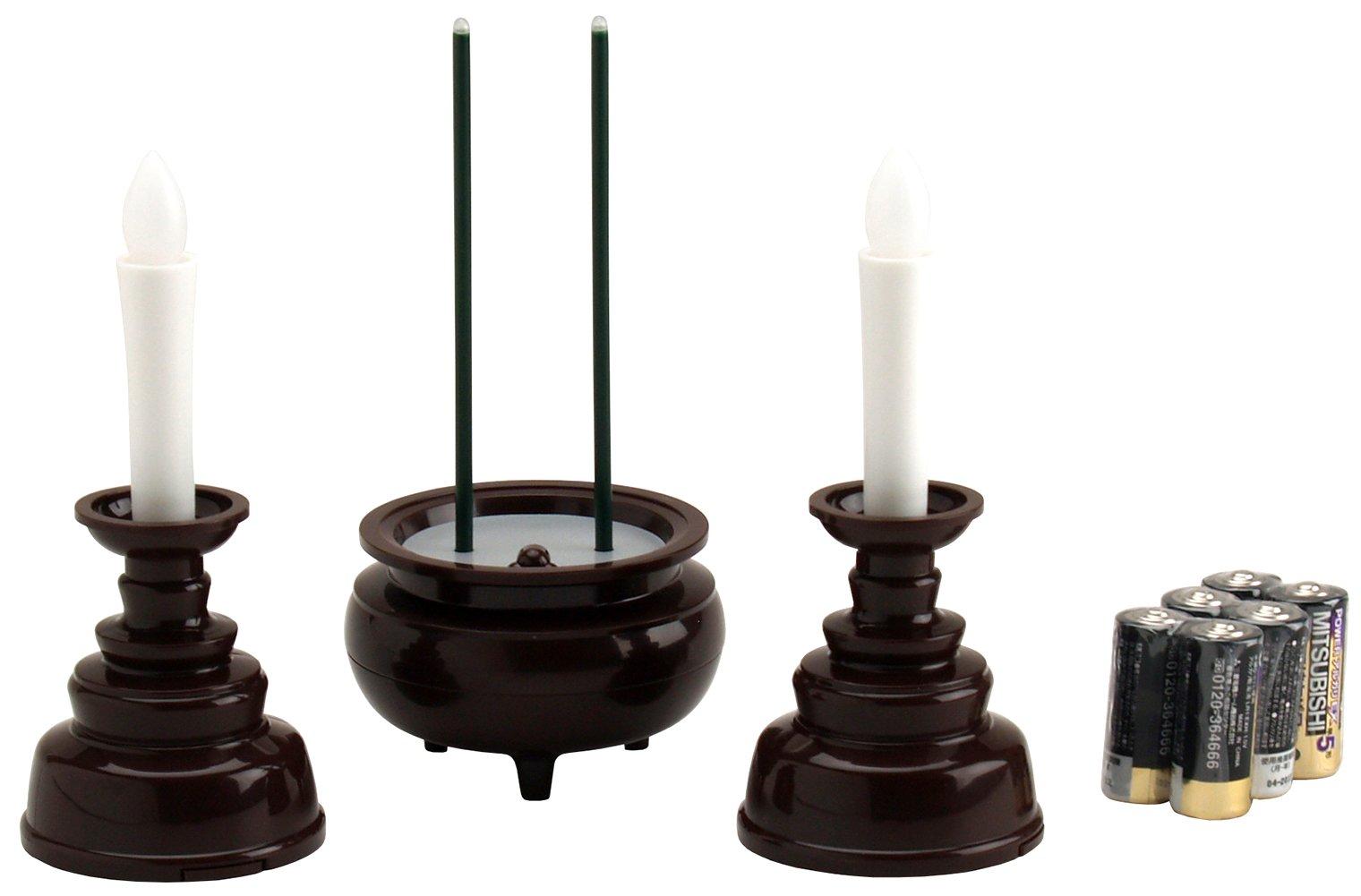 

Asahi Denki Kasei Smile Kids Safe Candle and Incense Set, Brown (2 Candles and 1 Incense Stick) AGI-102DB, for Safety and Security with Electronic