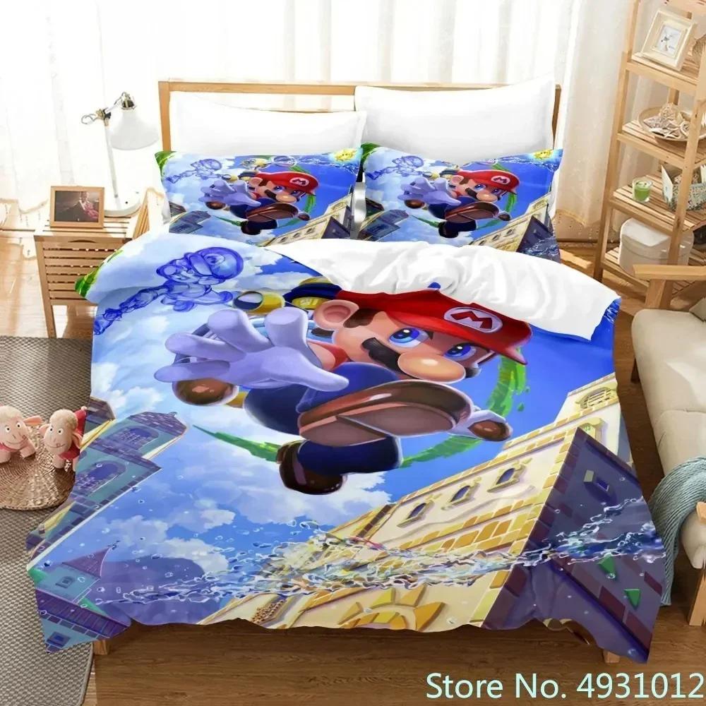 Pościel Super Mario Luigi Yoshi Toad Jumpman Anime 3D Poszewka na kołdrę Dla dziecka Dzieci Młodzież Dorosłych Tekstylia domowe Poszewka na kołdrę