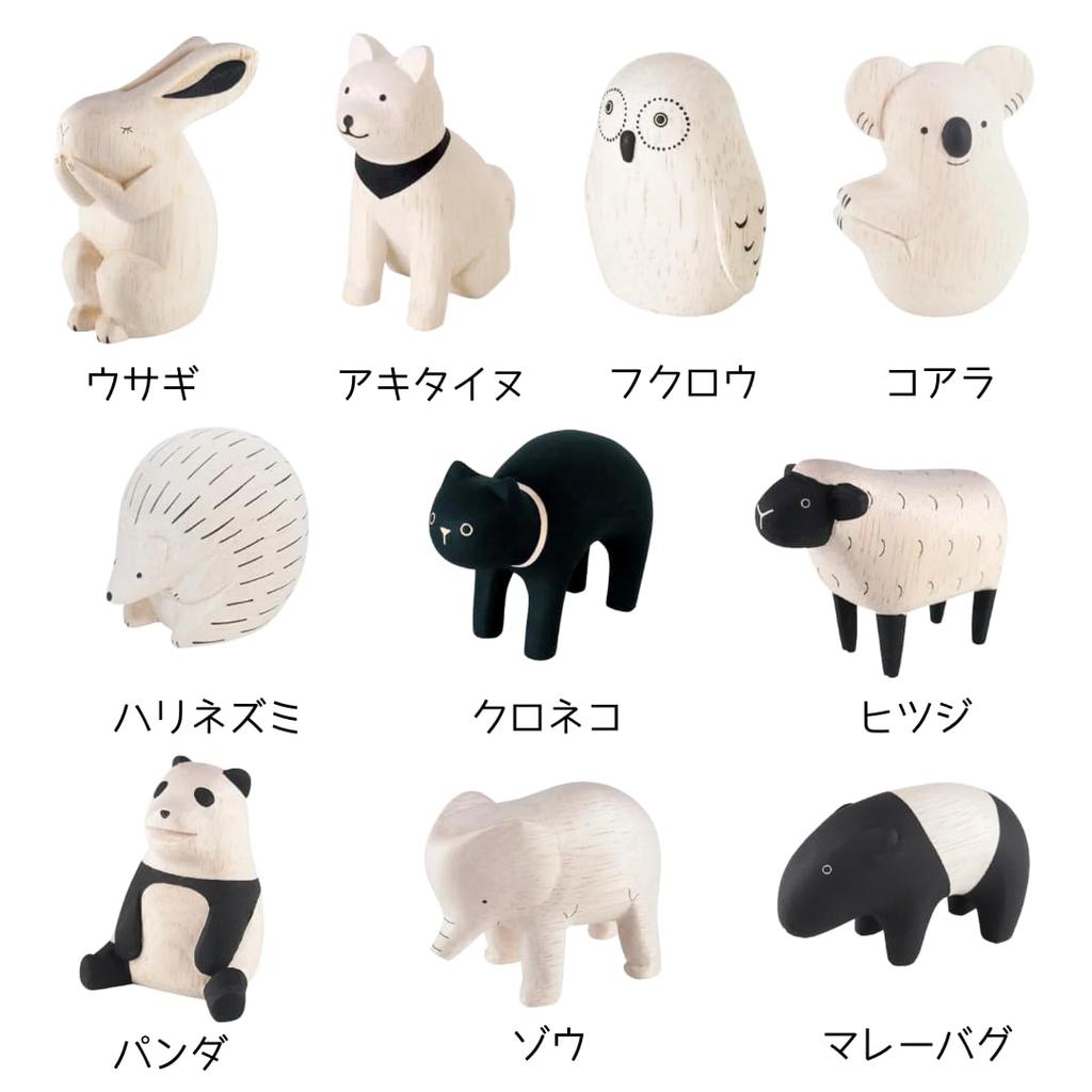 Tea Lab Porepore Animal Black Cat Wood Carving Handmade [T-Lab.]