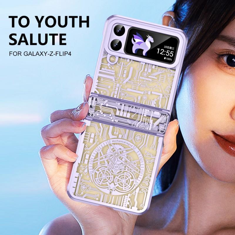 Flip4 Flip3 Foldable Phone Case Mechanical Plating Transparent Hinge Full Body Shockproof Protective Cover