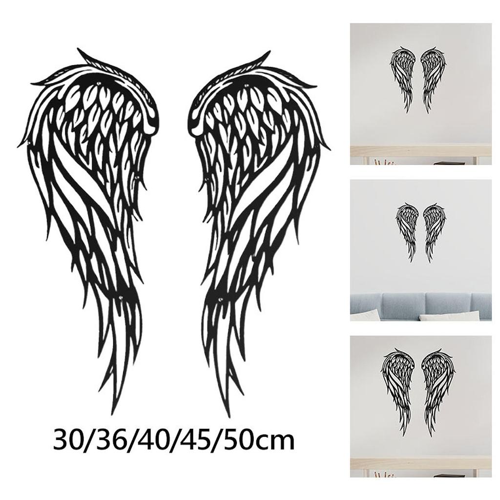 2x Angel Wing Wall Art Collection Birthday Gift Fireplace Crafts Bedroom Decoration Wall Sculpture Wall Mounted Iron Ornament