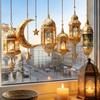 Multicolor Eid Mubarak Wall Stickers Star Moon DIY Ornament Ramadan Kareem Decals Eid Al-fitr Lantern Castle Wall Mural