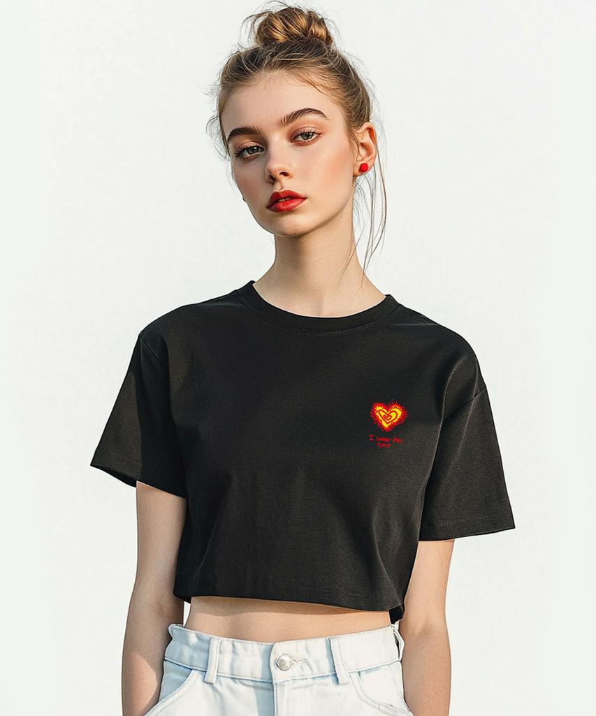 ONEHUNDREDPERCENT FOR WOMAN Ohpxharmonia Heart Fluttering Woman Crop Short Sleeve Tee P