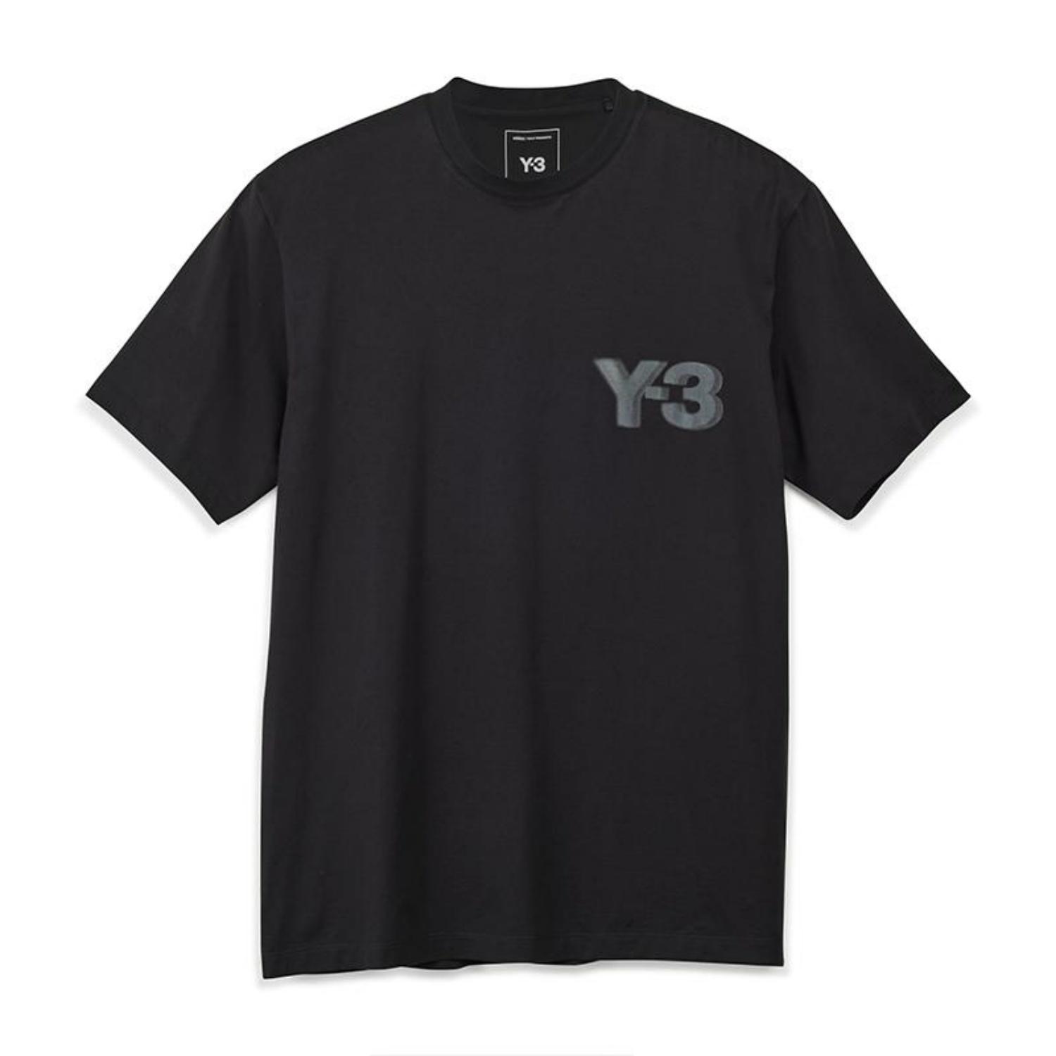 Футболка с логотипом Y-3, короткий рукав, черная, унисекс, топ JE9282 S чёрный