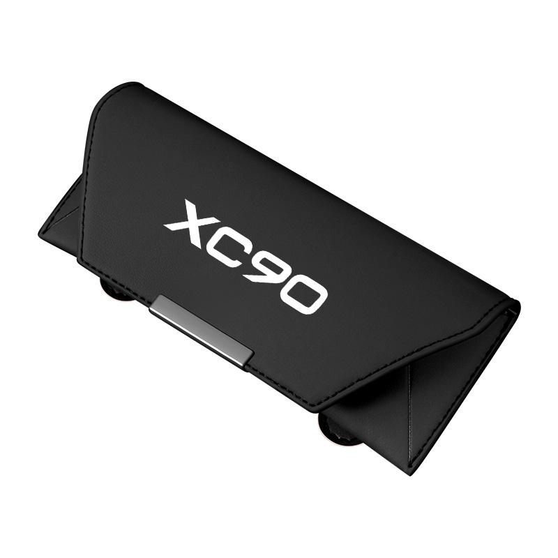 

Customized car sun visor glasses clips for Volvo XC90 XC60 XC70 s60 s80 T5 T6 T8 Car owner s multi-function leather storage box чёрный
