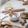 Ceramic Pepper Grinder Bowl Hand Crasher Mortar Pestle Set for Home Kitchen Spice Grinding EU Export