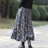 Large Size Women's Floral Half Skirt Women's Spring and Summer Retro Temperament Artistic A-line Skirt High Waist Slimming Mid Length Skirt