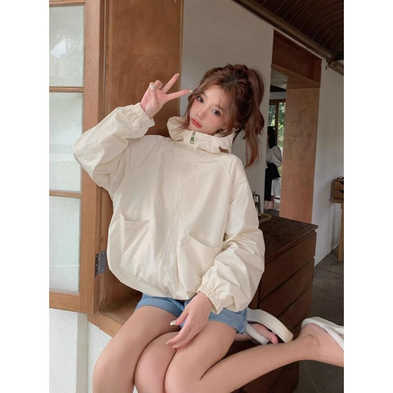 Spring and Autumn New Hooded Short Jacket Women's Design Sense Small Casual Loose Jacket Top