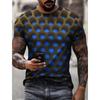 Summer Men T Shirts Optical Illusion 3D Print Graphic Round Neck Tee Shirt Casual Short Sleeve Tops Streetwear Fashion Clothing