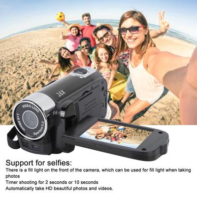4K 48MP DV kamera 2,7" TFT otočná obrazovka Videokamera s 16x digitálním zoomem a USB kabelem