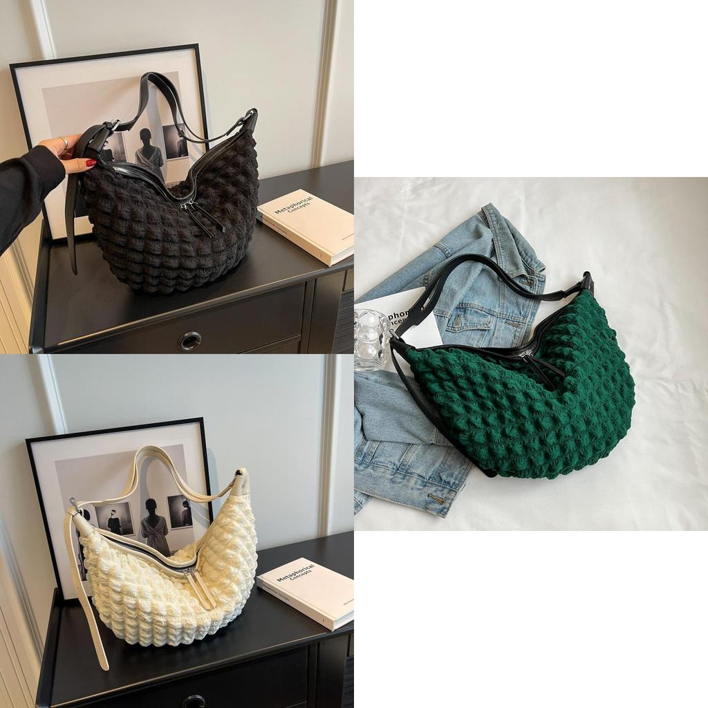 2023 New Korean Style Shoulder Bag Chic Bubble Cloud Bag Simple Fashion Handbag