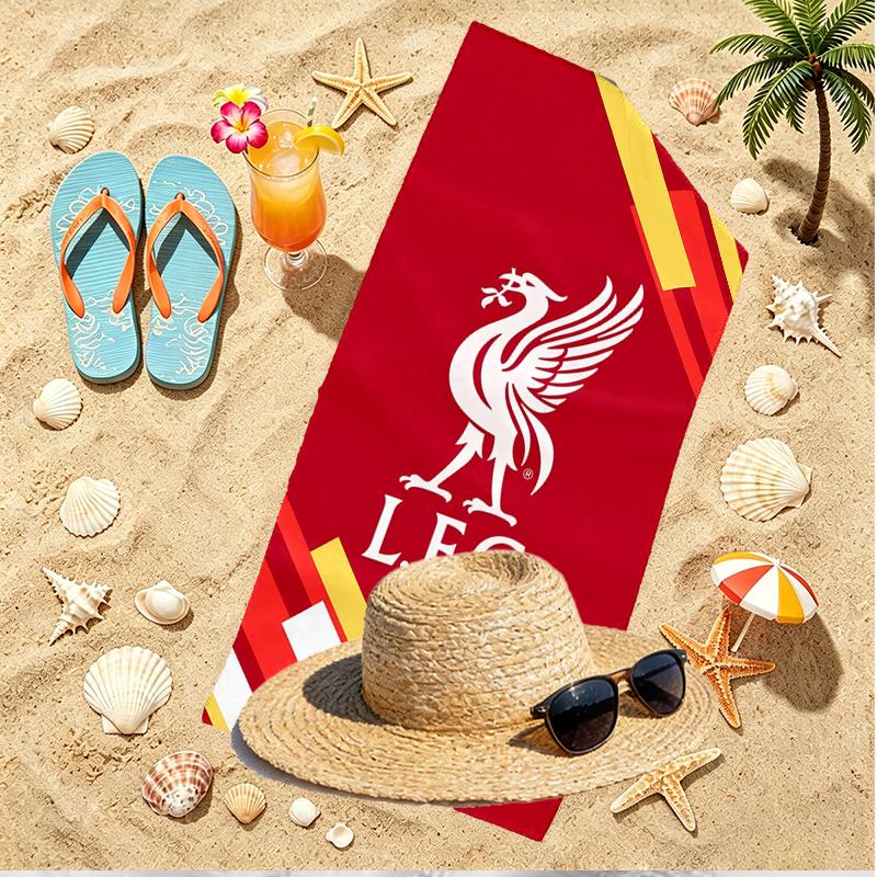 Football Club Print Beach Towel, Versatile Lightweight Absorbent Beach Towel for Pool Surf Yoga Bathroom, Perfect Birthday Holiday Gift