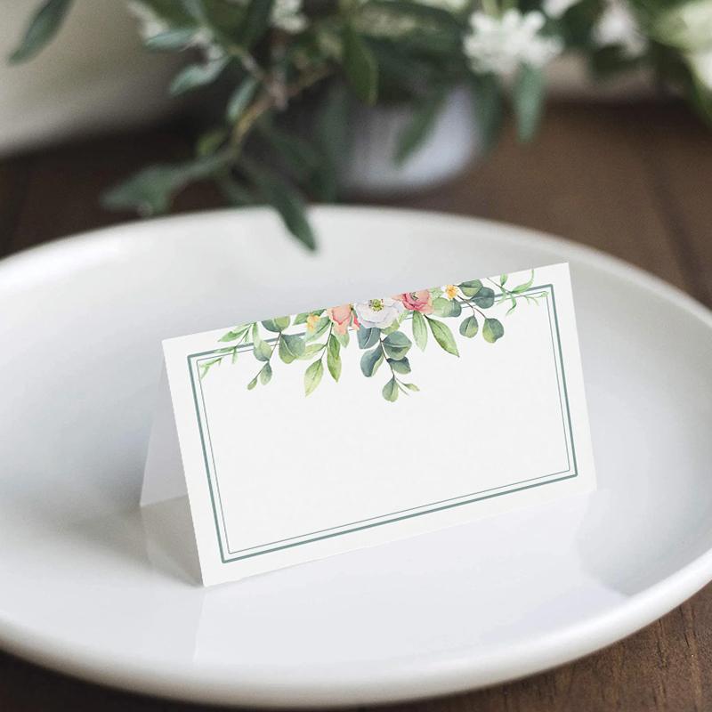 50Pcs/Bag Christmas Greeting Card Place Cards Birthday Party Banquet Seating Number Table Card DIY Wedding Paper Name