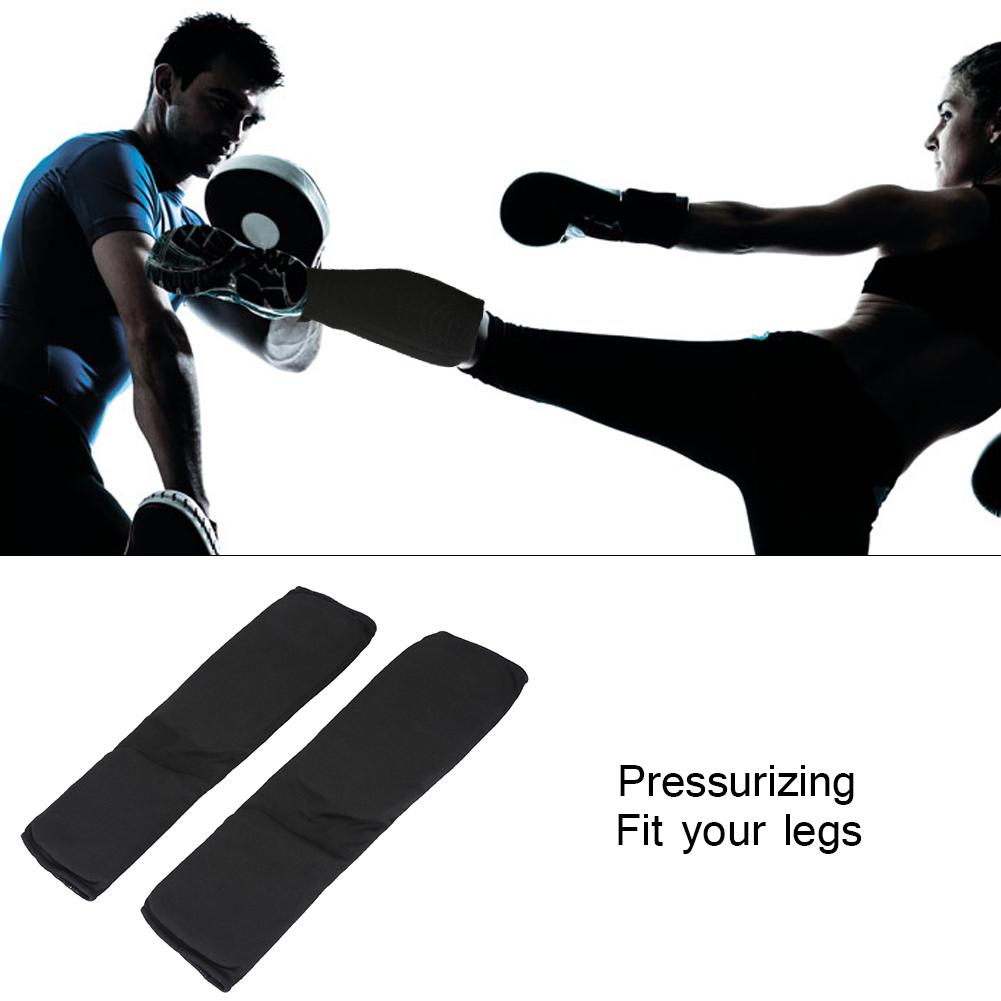 Atmungsaktiver Bein-Knöchelschutz Anti-Rutsch-Schutzpolster für Boxen Kickboxen (Schwarz M)