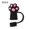 1/3Pcs Dustproof Straw Cover Cartoon Cute Cat Claw Glass Beverage Kitchen Beverage Straw Cover Accessories