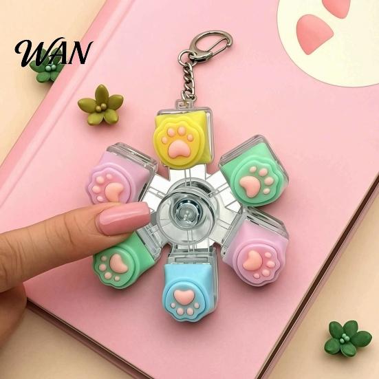 Taktiles Klicker-Spielzeug LED-beleuchtete Tastatur Fidget Spinner Dekompressionsknopf Finger 2/3/4/5/6 Tasten Schlüsselanhänger Stressabbau Schreibtisch Sensorisch