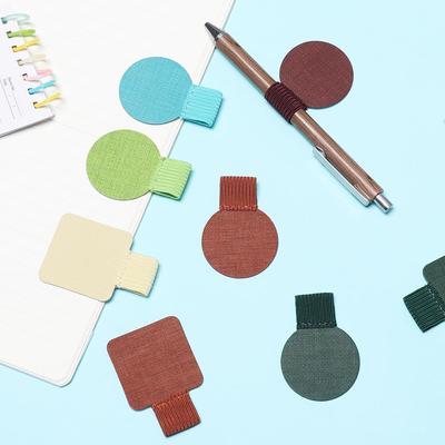 Supplies Stationery Convenient Leather Pen Clips Notebook Elastic Loop Self-adhesive Pen Holder