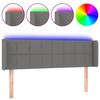 VidaXL Tête de Lit à LED Meuble de Chambre à Coucher Accessoire de Lit Double Tête de Cadre de Lit Intérieur Gris Foncé 3123235