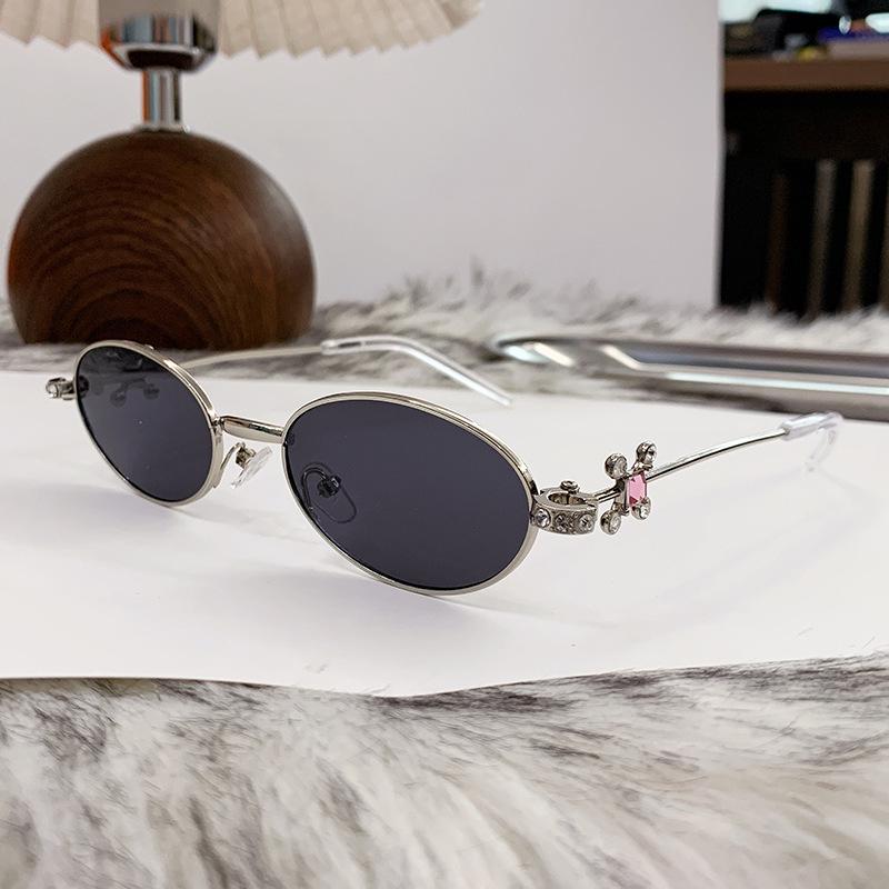 Jennie-Style Diamond Oval Sunglasses: High-End European & American Street Fashion for Women