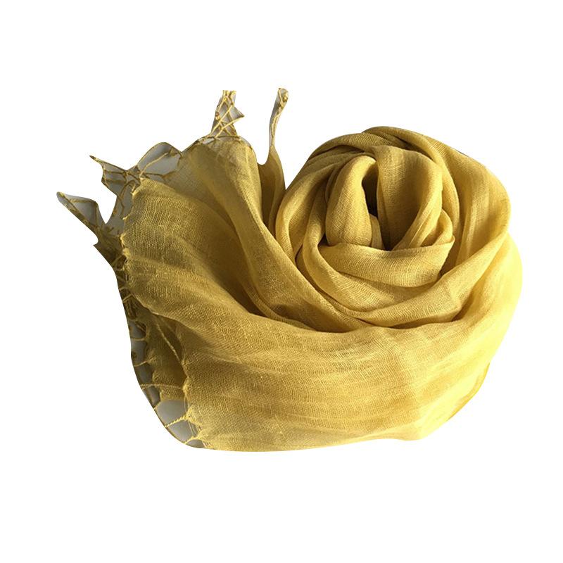 Japan And Korea Small Fresh Linen Solid Color Scarf 25 Colors, Long-Term Stock, Support