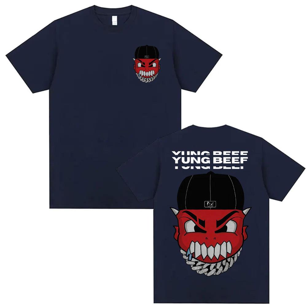 Rapper Yung Beef Album Pattern Tshirt Mens Harajuku Gothic Hip Hop Tshirt Casual Comfortable Round Neck Tshirt Street Wear