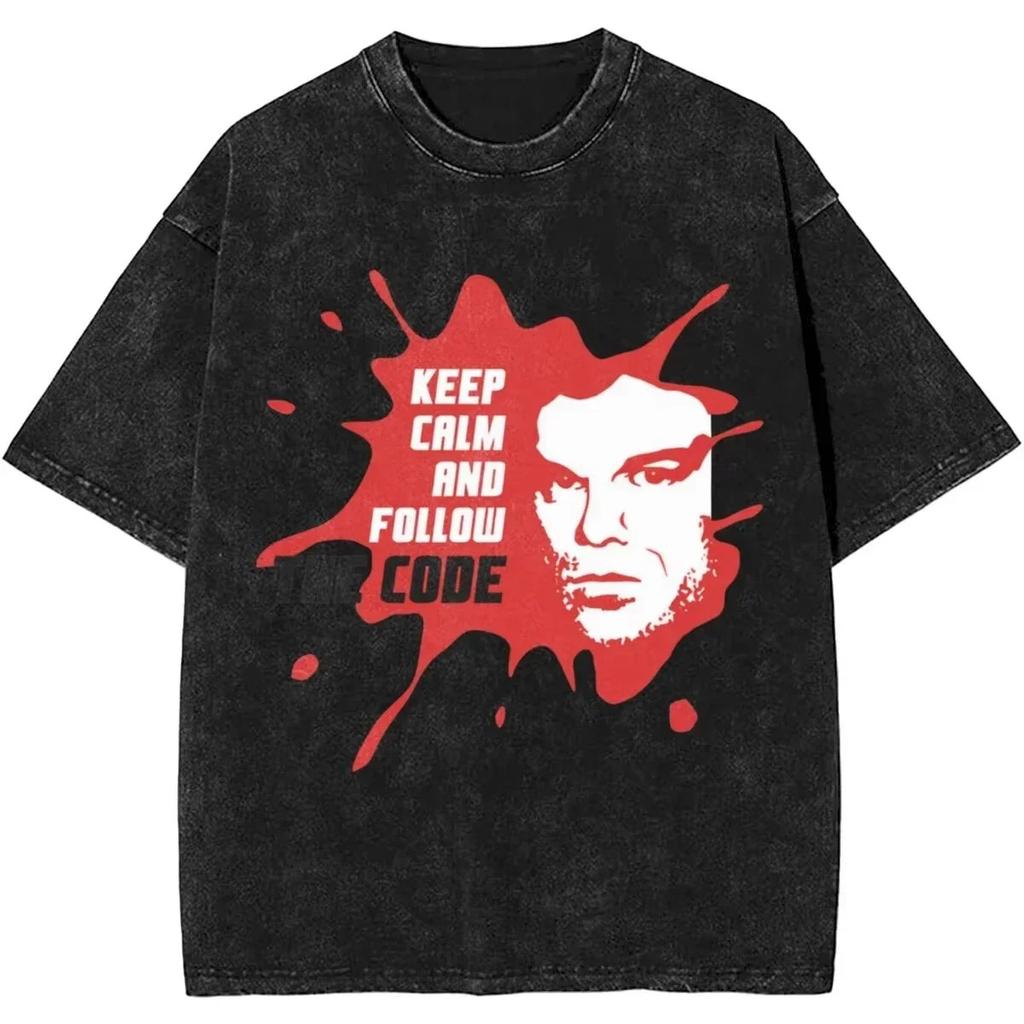 Nové Dexter Morgan Edition Prostředníček Retro Trendy Vintage Prané Tričko Letní Y2K Topy Bavlna Pánské Dámské Trička Krátký Rukáv