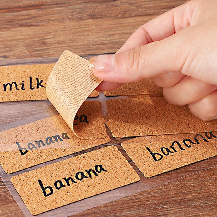 Vintage Cork Label Stickers: Waterproof Sticky Notes for Wire Network Cable and Journal Classification.