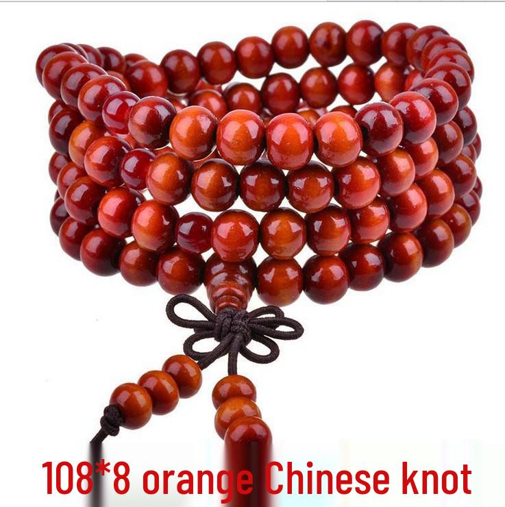 108 Sandalwood Buddhist Beads Bracelet - Fashionable Three-Round Design for Women