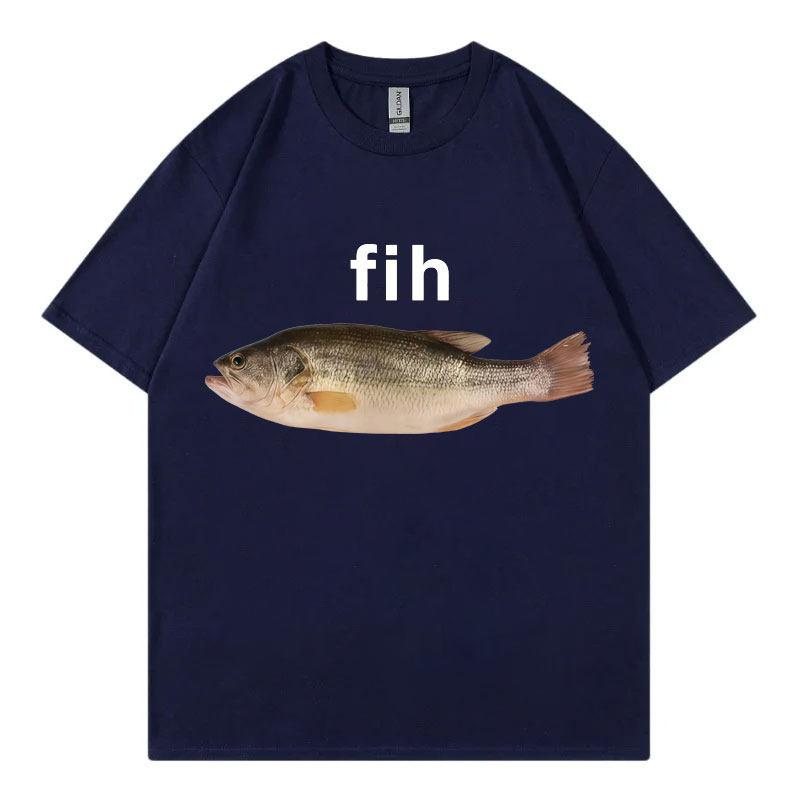 Funny Fih Fish Meme Tshirt High Quality Fashion Short Sleeve T Shirts Unisex Women Casual Loose Cotton Tshirts Summer Streetwear