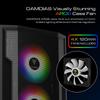 GAMDIAS ATHENA M6 LITE Gaming PC Case ATX Case Seamless Tempered Glass Windows 4 120mm ARGB Fan Triple Sides Underglow Mesh Front Panel Perforated