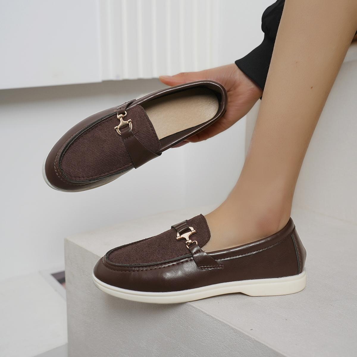 

Мода Женщина 2025 Тренд Женские Лоферы Слипоны Женские Балетки Бренд Высокое Качество Весна Осень Повседневная Плоская Кожаная Одиночная Обувь 43 коричневый