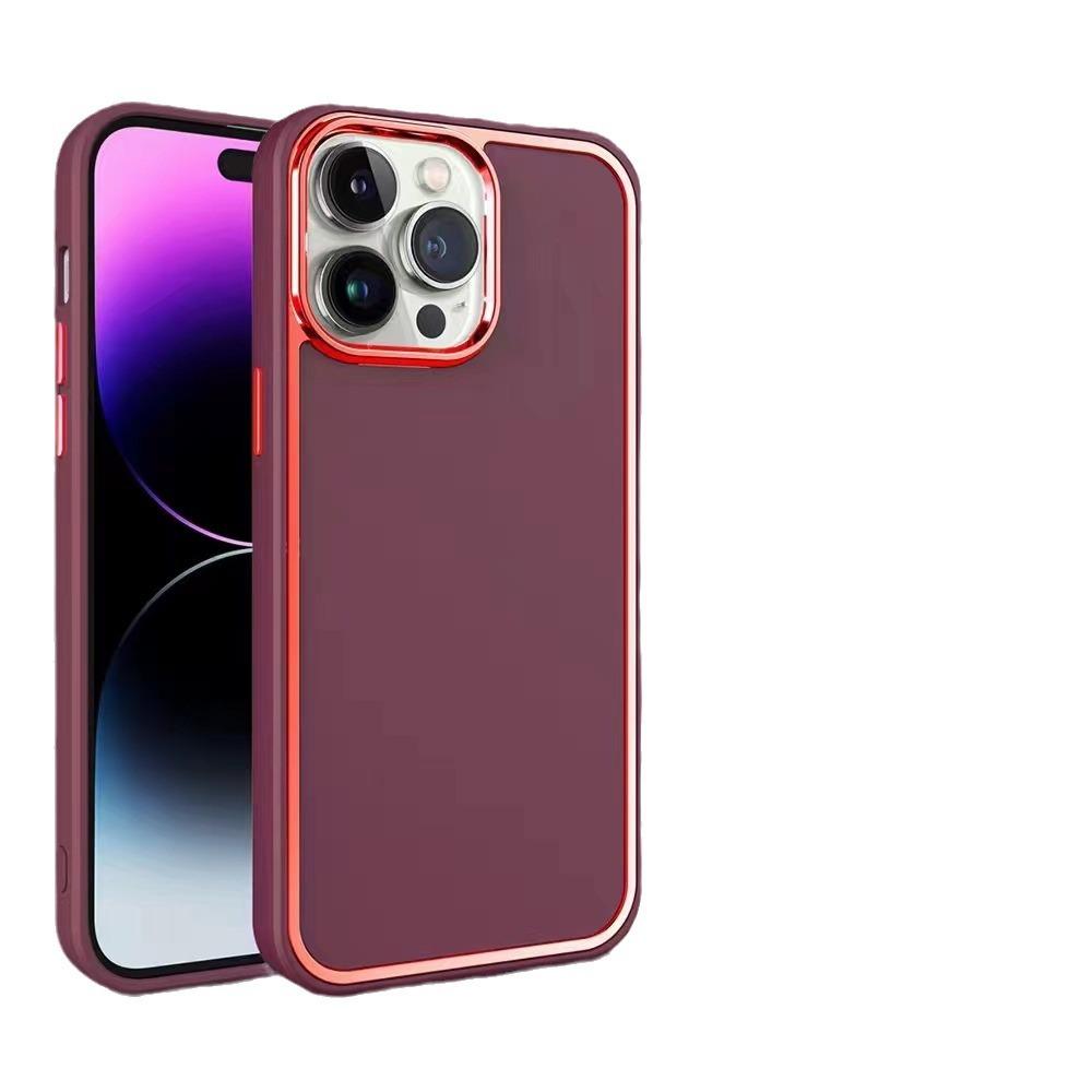 Suitable for IPhone15 Mobile Phone Case Electroplated Border 14pro Skin Feeling Micro-matte MAX Large Hole Full Cover Anti-fall Soft Shell