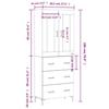 VidaXL Buffet haut Blanc 69,5x34x180 cm Bois d'ingénierie 3198401