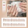 Elegant Long French Nail Stickers: Pearl Chain Design, 30 Pcs, High-End Summer Nails