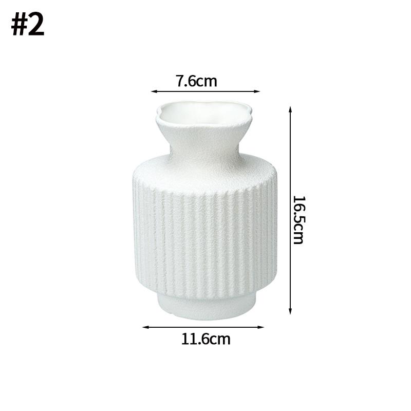 Plastic Flower Vase Modern Simple White Vase Home Room Decoration Ornaments Artistic Plant Pot Interior Decor Table Ornament