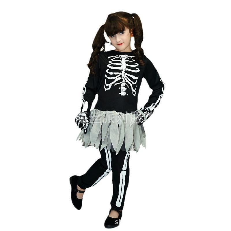Girls ghost bone costume stage costume masquerade party costume halloween cosplay costume cosplay