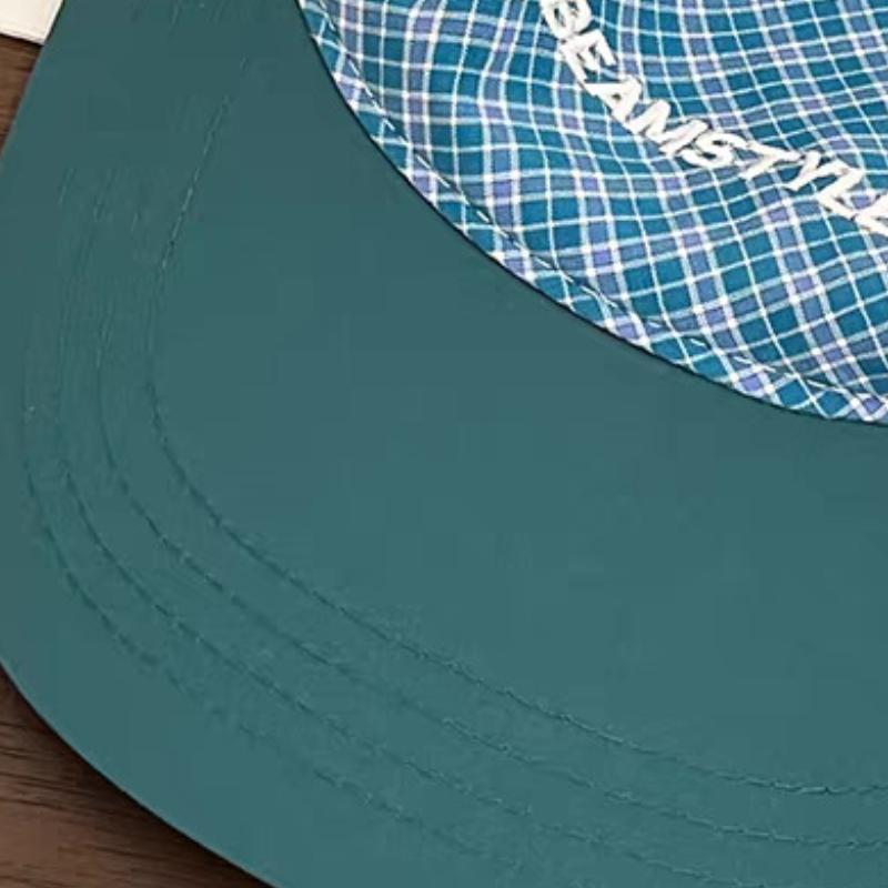 Korean Version, Plaid Strap Headband, Duckbill Cap, Men's and Women's, Letter Embroidery, Sun Protection, Outdoor Triangular Toe Cap