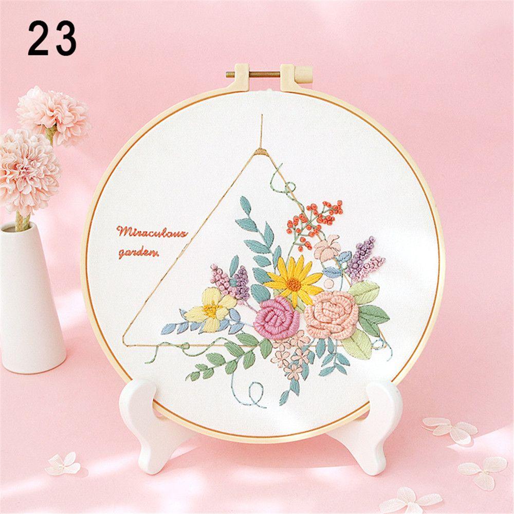 Crafts Handmade Painting Flowers Plants Pattern Cross Stitch DIY Embroidery Embroidery Starter Kit