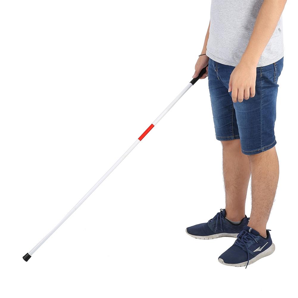 Folding Foldable Reflective Cane Crutch Portable Anti Shock Guide Walking Stick Blind People