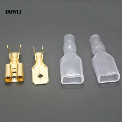 50Ζεύγη Θηλυκό αρσενικό φτυάρι ακροδεκτών μανίκι σύρμα περιτυλίγματος σύνδεσης για 2,8 mm 6,3 mm 4,8 mm