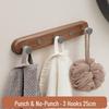 Log Style Wooden Wall-Mounted Coat and Clothes Hook