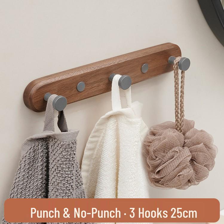 Log Style Wooden Wall-Mounted Coat and Clothes Hook