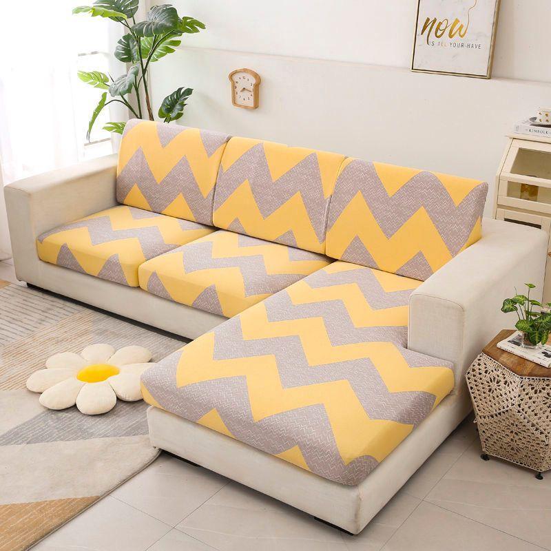 Printing Sofa Seat Cushion Covers L Shape Universal Stretch Sofa Seater Cover Stretch Washable Removable Slipcover