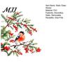 Non Adhesive Window Stickers Bullfinch And Red Berries Static Glass Sticker, Watercolor Winter Bird Decal, Decals Removable PVC Cling for Home