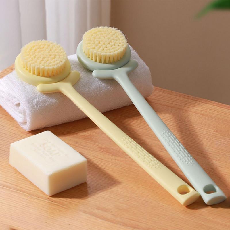 Soft Hair Shower Body Brush Long Handle Bathroom Wash Brush Bathing Massage Back Body Scrubbing Supplies Exfoliating Brush