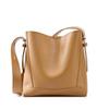 Vintage large capacity simple bucket commuting bag for girls, wide shoulder strap single shoulder bag