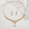 Popular Rhinestone Bridal Necklace & Earrings Set for Weddings